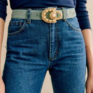 Sezane Maud Belt | Sea Green | Sz 80